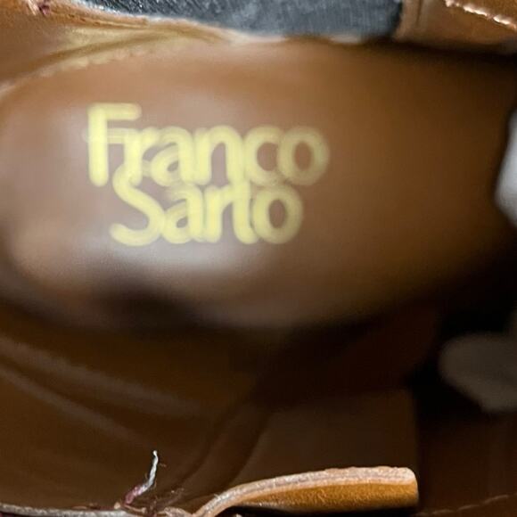 FRANCO SARTO Bette2‎ Red Wine Snake Leather Embossed Boots Women's Size 6.5 - Picture 7 of 9